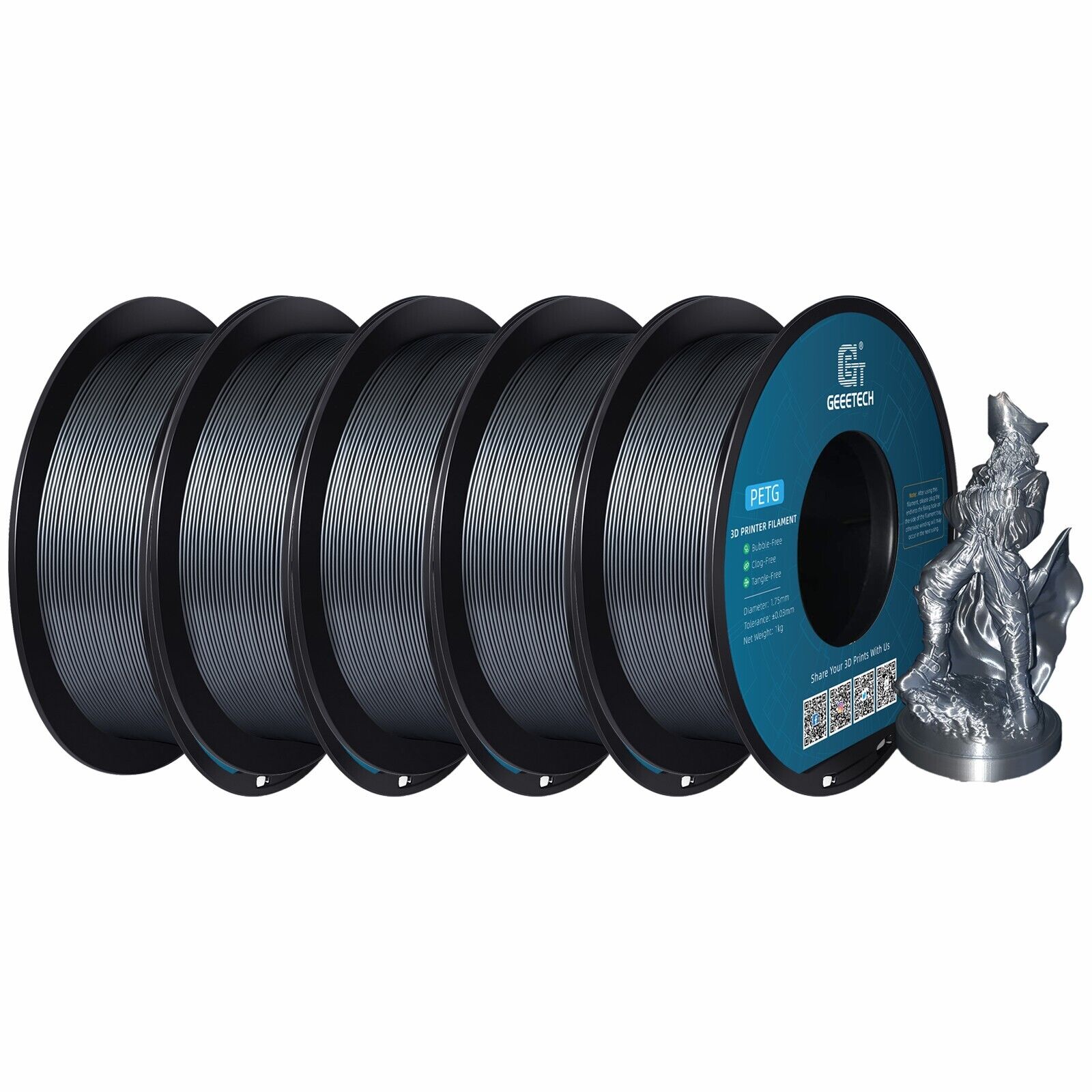 5/10 pezzi Geeetech PETG filamento per stampante 3D 1,75 mm 1 kg/rotolo filamento per stampante 3D - Foto 24 di 41