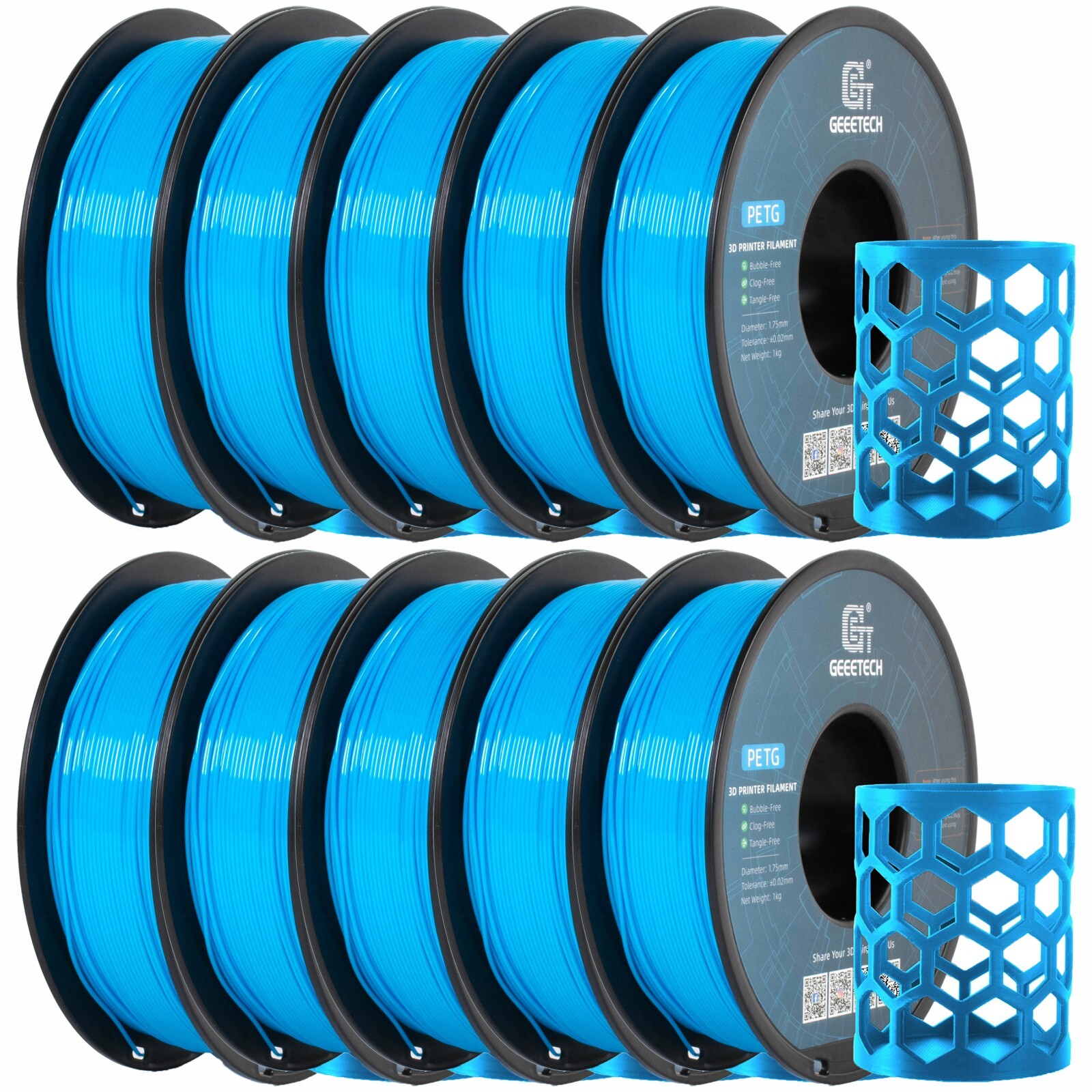 5/10 pezzi Geeetech PETG filamento per stampante 3D 1,75 mm 1 kg/rotolo filamento per stampante 3D - Foto 28 di 41