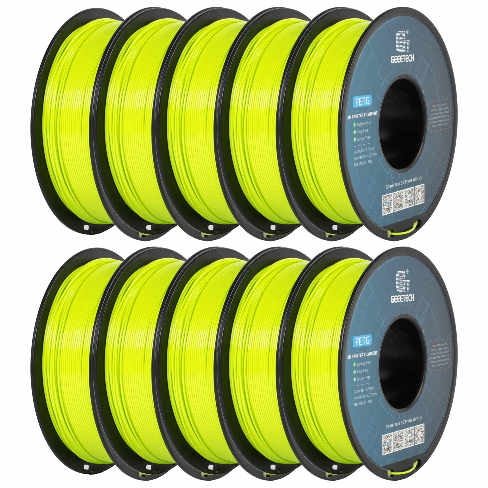 5/10 pezzi Geeetech PETG filamento per stampante 3D 1,75 mm 1 kg/rotolo filamento per stampante 3D - Foto 30 di 41