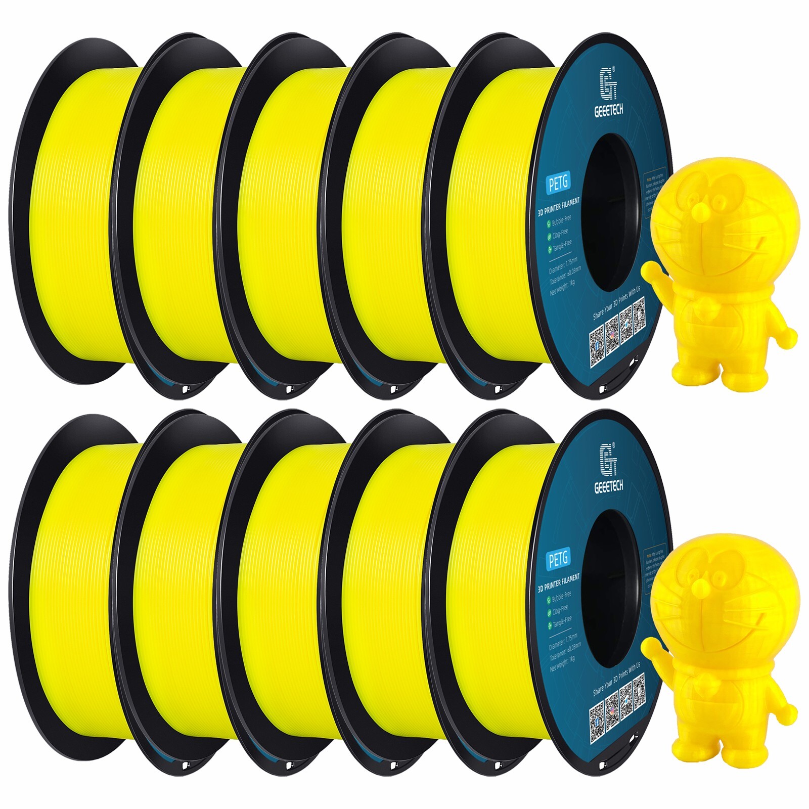 5/10 pezzi Geeetech PETG filamento per stampante 3D 1,75 mm 1 kg/rotolo filamento per stampante 3D - Foto 33 di 41