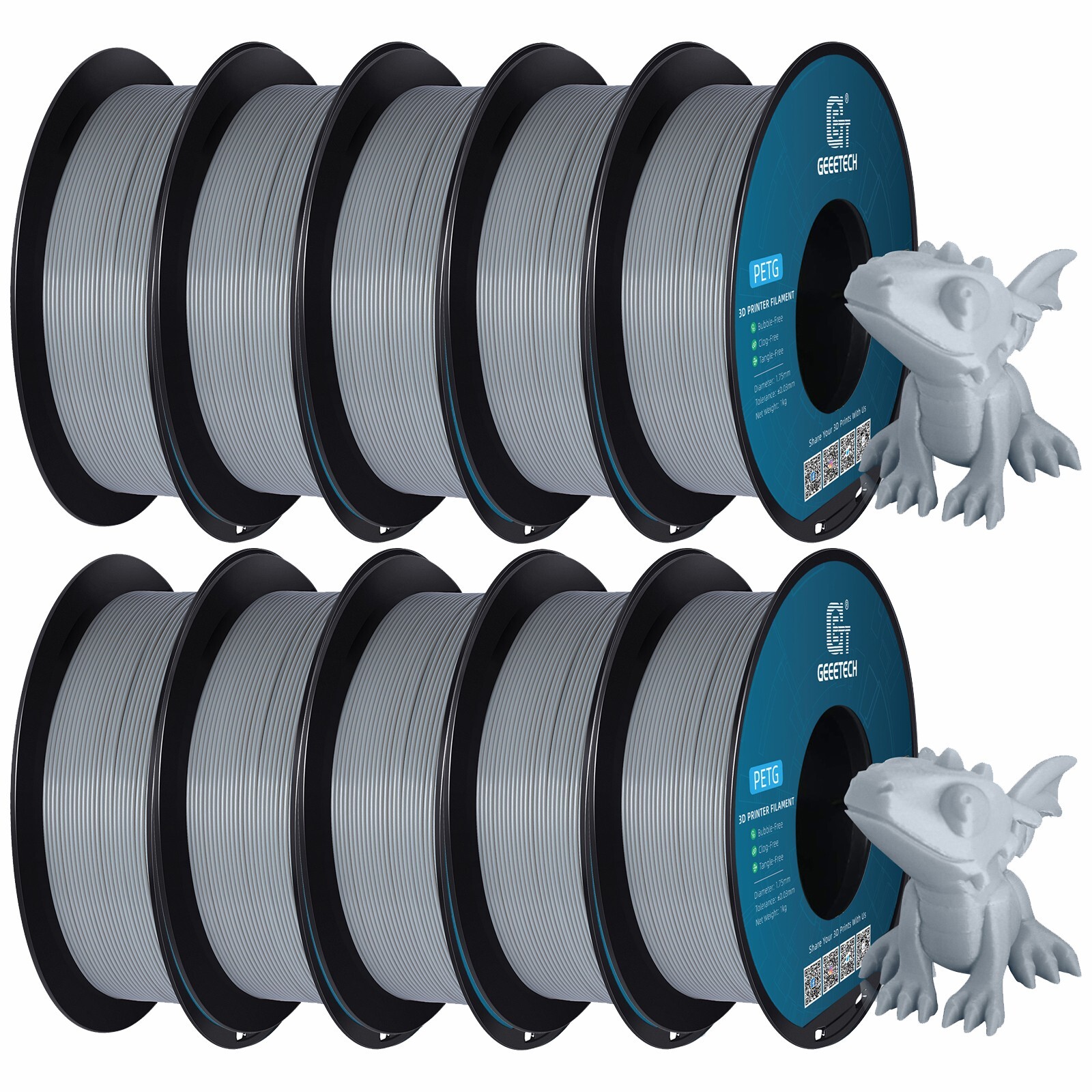 5/10 pezzi Geeetech PETG filamento per stampante 3D 1,75 mm 1 kg/rotolo filamento per stampante 3D - Foto 41 di 41