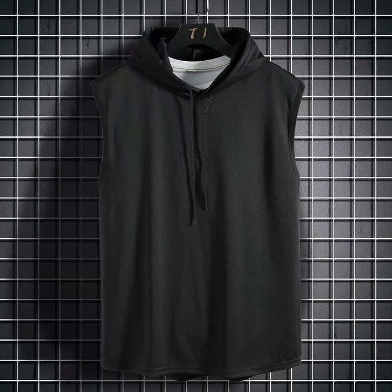 Men Gym Sleeveless Hoodie Fitness Sports Muscle Hooded Vest T-Shirt Tank Tops UK
