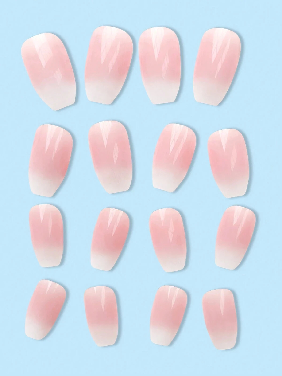 Short False Nails French Manicure Fake Tips Press On Full Cover Nails - Picture 12 of 25