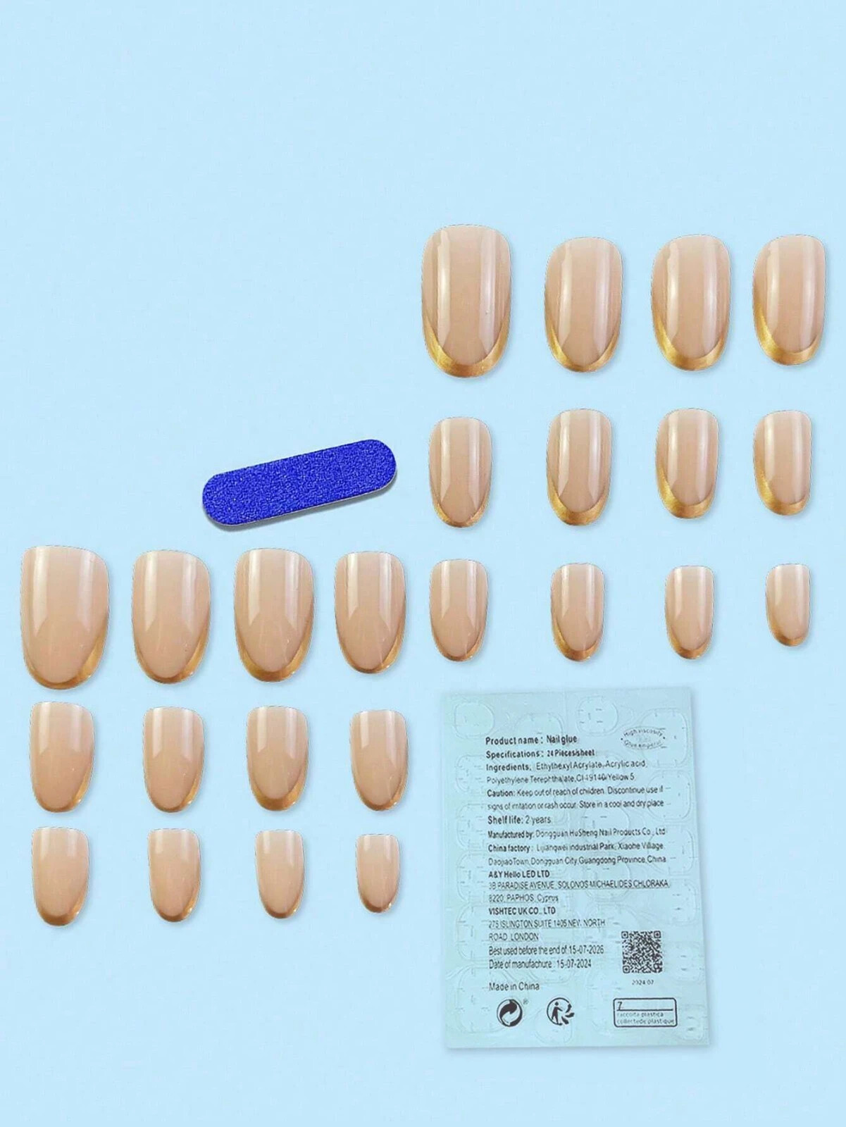 Short False Nails French Manicure Fake Tips Press On Full Cover Nails - Picture 17 of 25