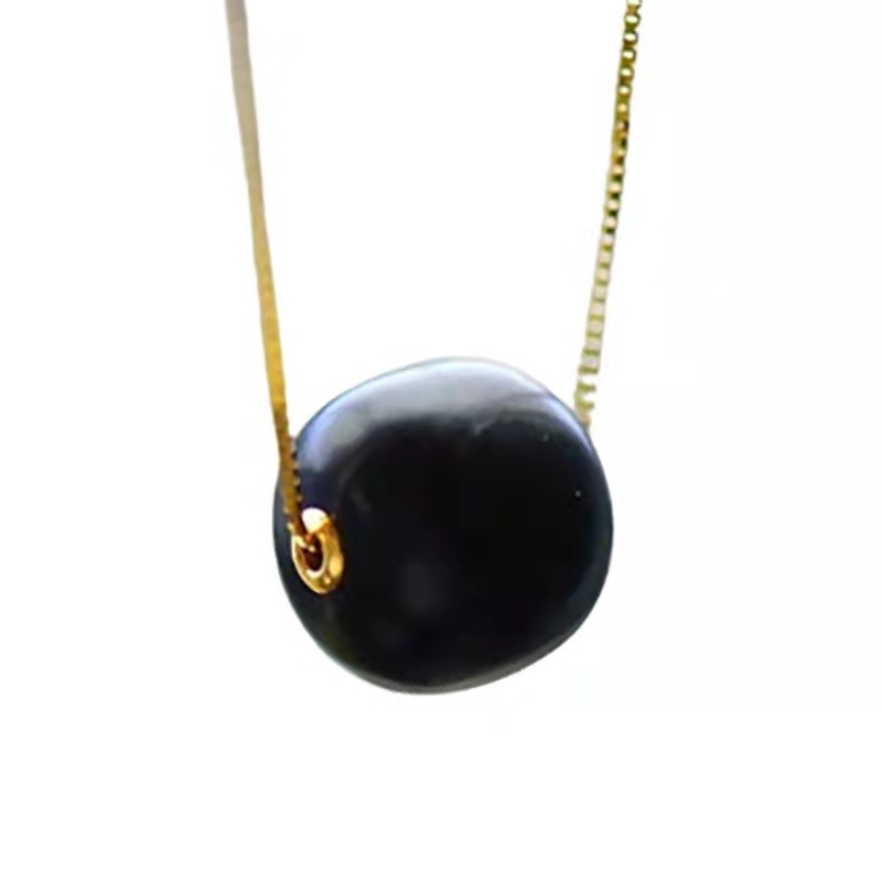 1 Pc Certified Black Natural Bead Necklacea Jade Jadeite Pendant Circle 458786 - Picture 9 of 9