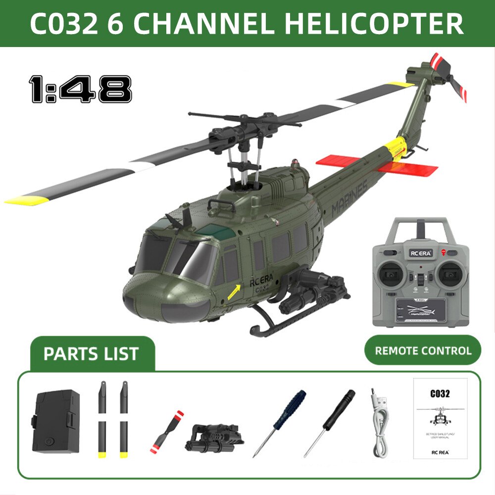 RC ERA RC Helicopter C032 1:48 Huey Helicopter UH-1 6-axis Gyro 6CH 3D Aircraft - Picture 27 of 27