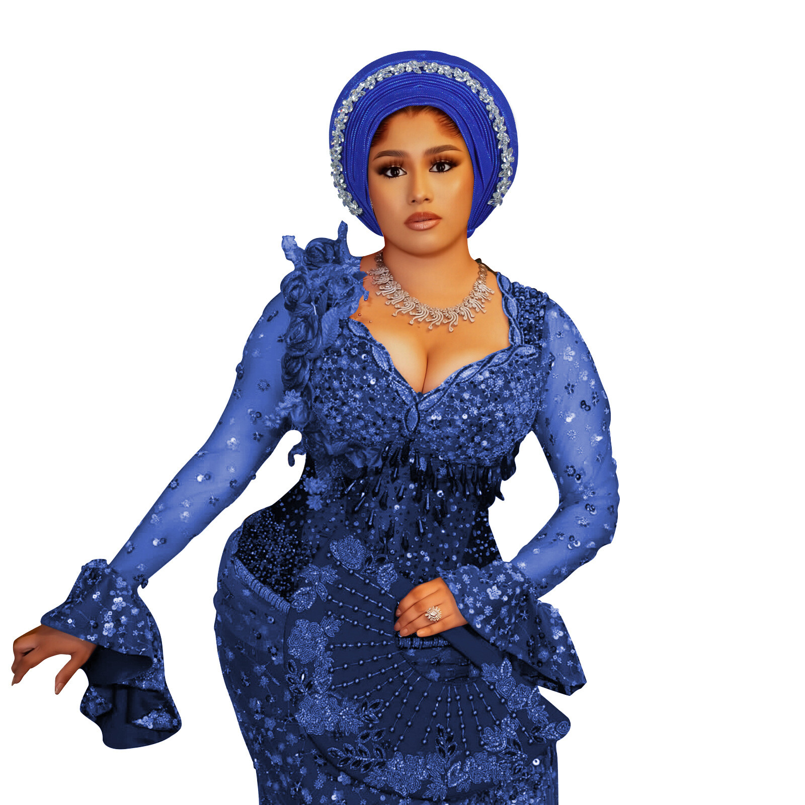 Corbata automática de gele para mujeres africanas sombreros cabeza envolvente nigeriana Aso Oke cáncer sombreros - Imagen 26 de 39