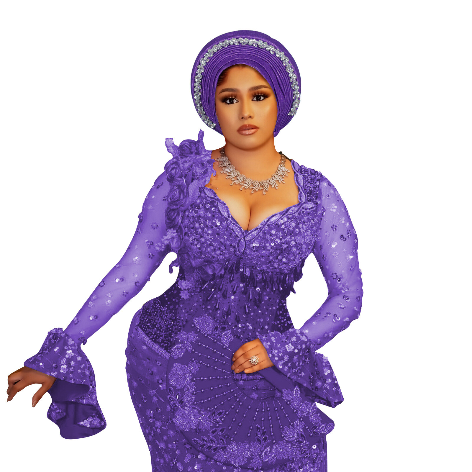 Corbata automática de gele para mujeres africanas sombreros cabeza envolvente nigeriana Aso Oke cáncer sombreros - Imagen 28 de 39