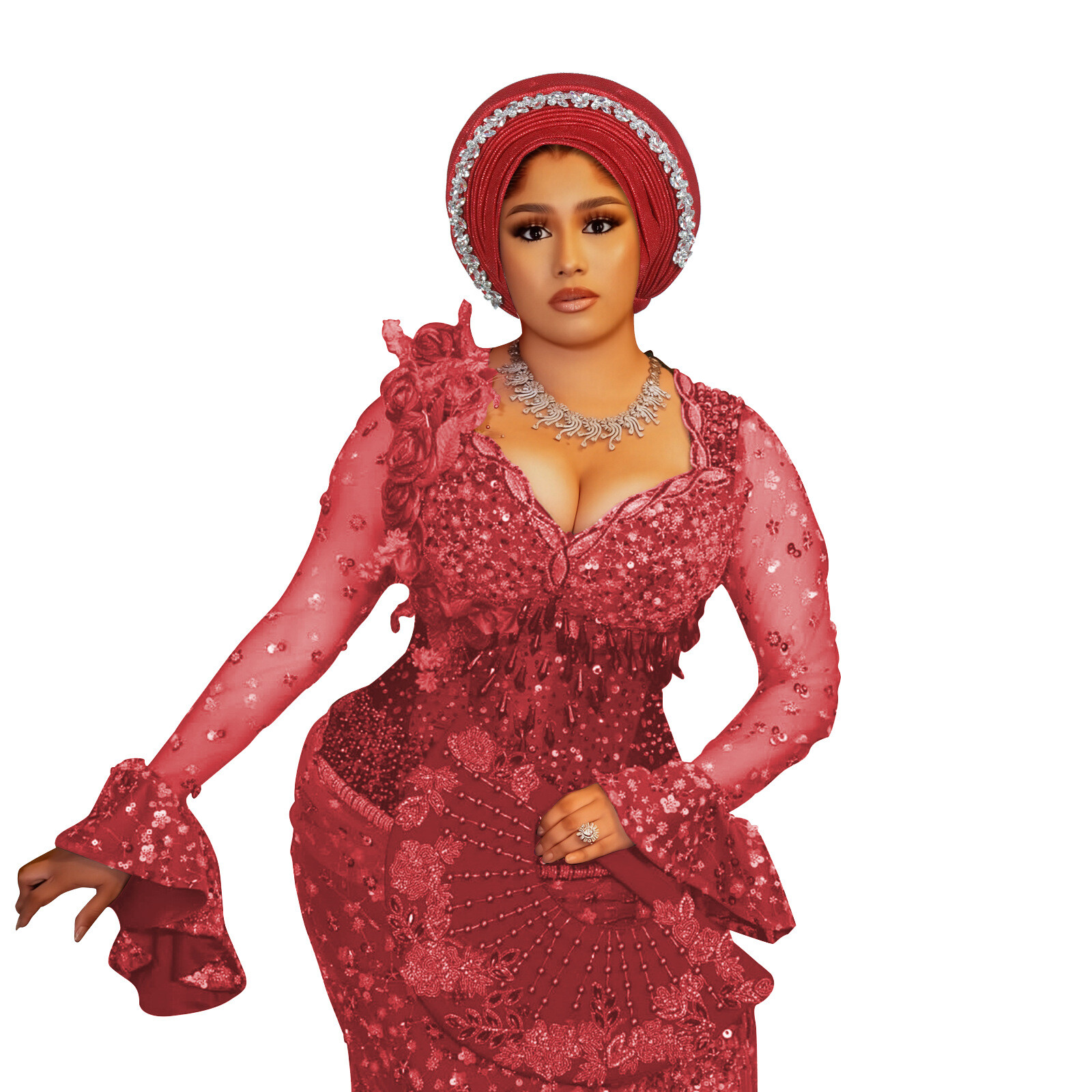 Corbata automática de gele para mujeres africanas sombreros cabeza envolvente nigeriana Aso Oke cáncer sombreros - Imagen 29 de 39