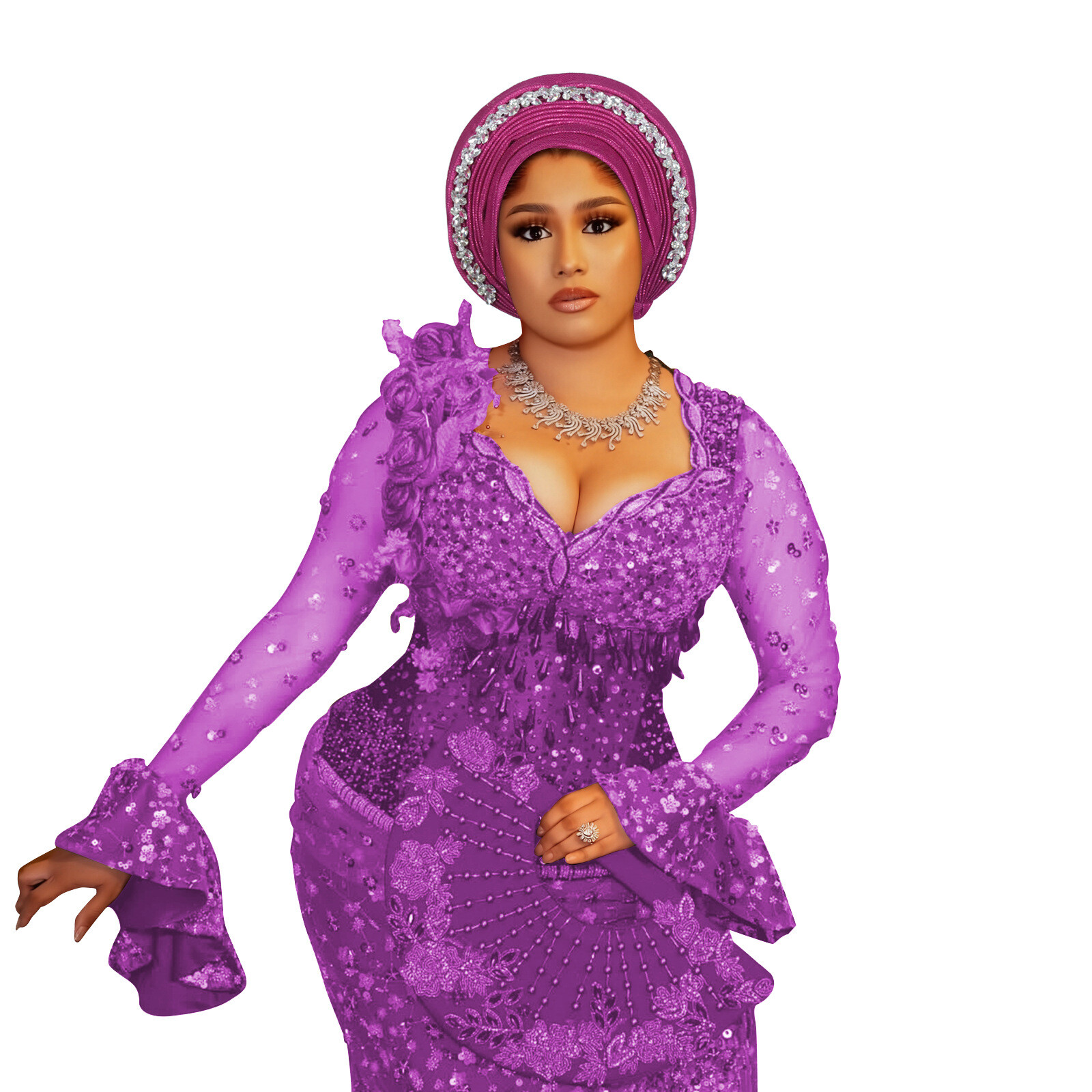 Corbata automática de gele para mujeres africanas sombreros cabeza envolvente nigeriana Aso Oke cáncer sombreros - Imagen 35 de 39