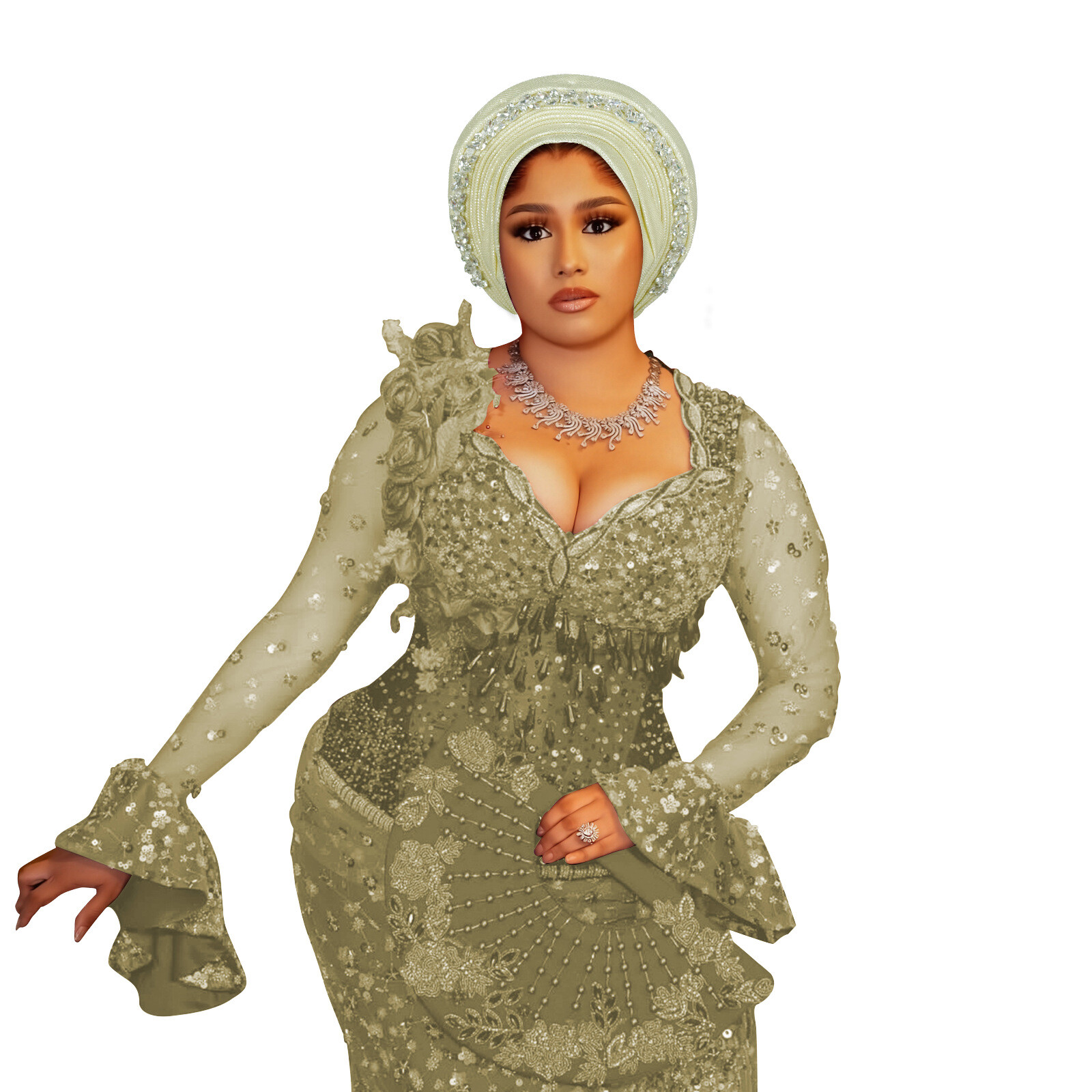 Corbata automática de gele para mujeres africanas sombreros cabeza envolvente nigeriana Aso Oke cáncer sombreros - Imagen 38 de 39