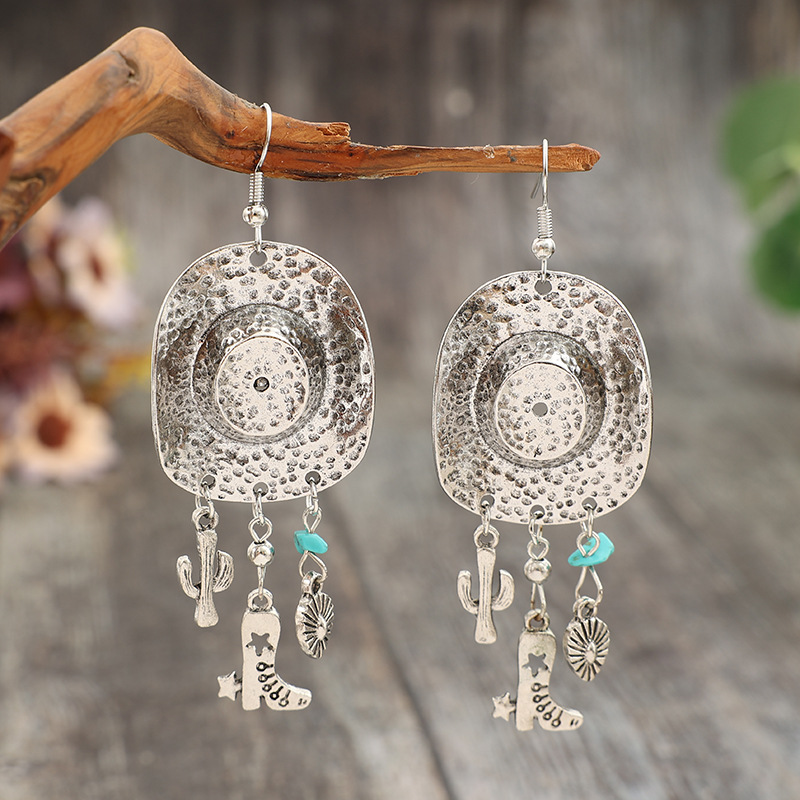 Western Cowboy Tassel Pendant Earrings, Hip-Hop Punk Style Creative Accessories - Picture 6 of 6