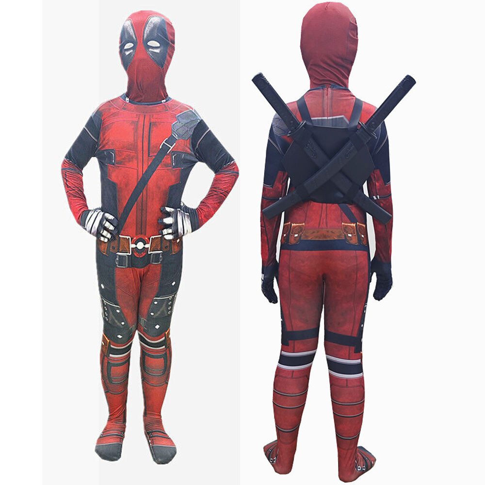 Kid Boy Deadpools Wolverine Costume Cosplay Bodysuit Halloween Party Fancy Dress - Picture 14 of 15