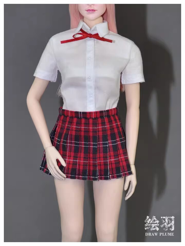 1/6 JK Uniform Hemd Fliege Faltenrock für 12" weibliche Actionfigur Körper - Bild 13 von 18
