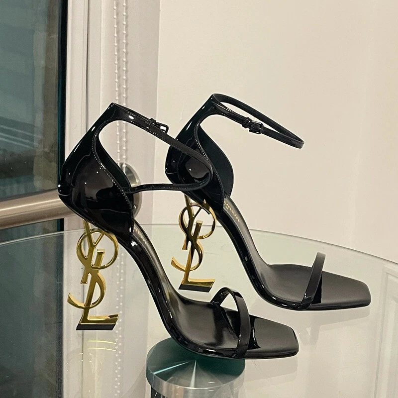 Hot selling European and American high heels with buckle and letter design 2025