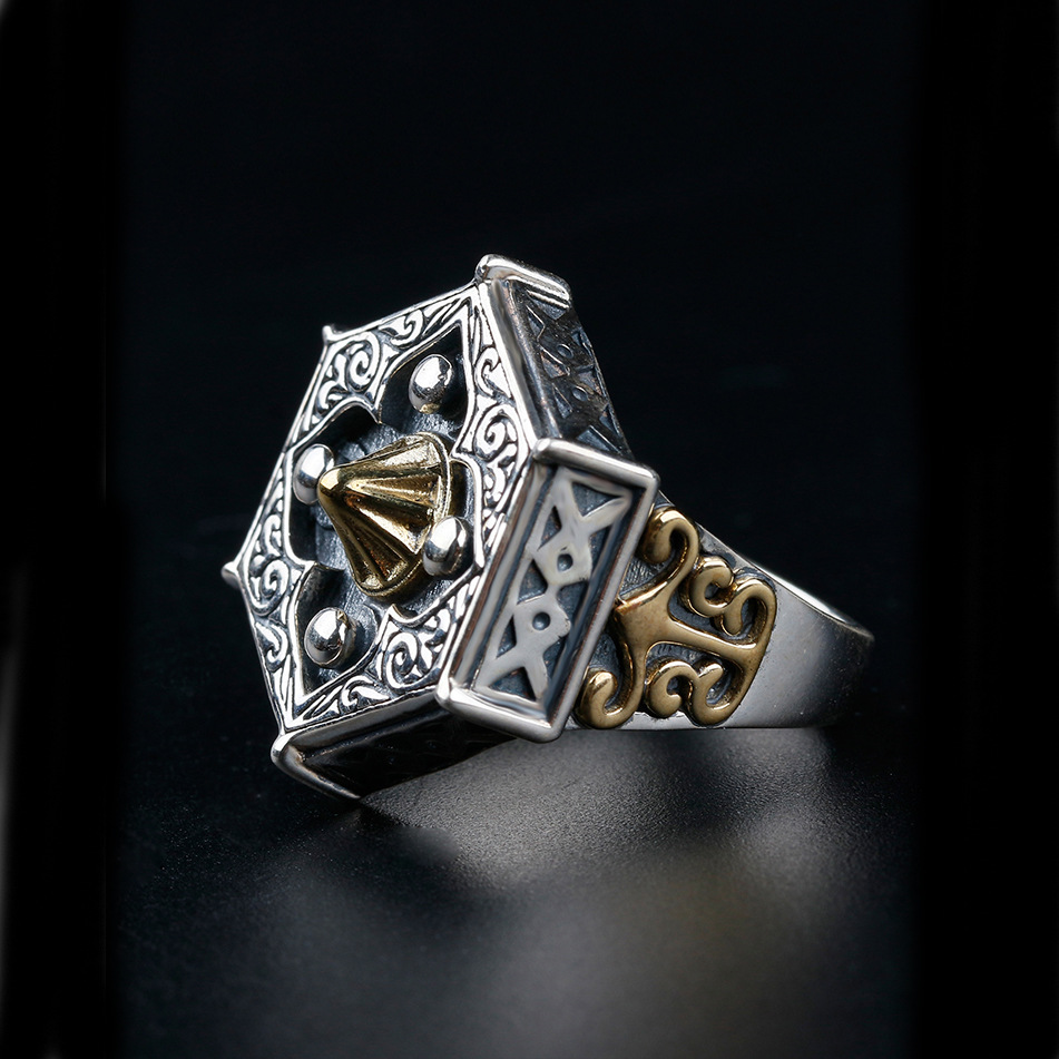Fashion Men's Sterling Silver Ring Handmade Jewelry Gift Adjustable Ring - Picture 24 of 41
