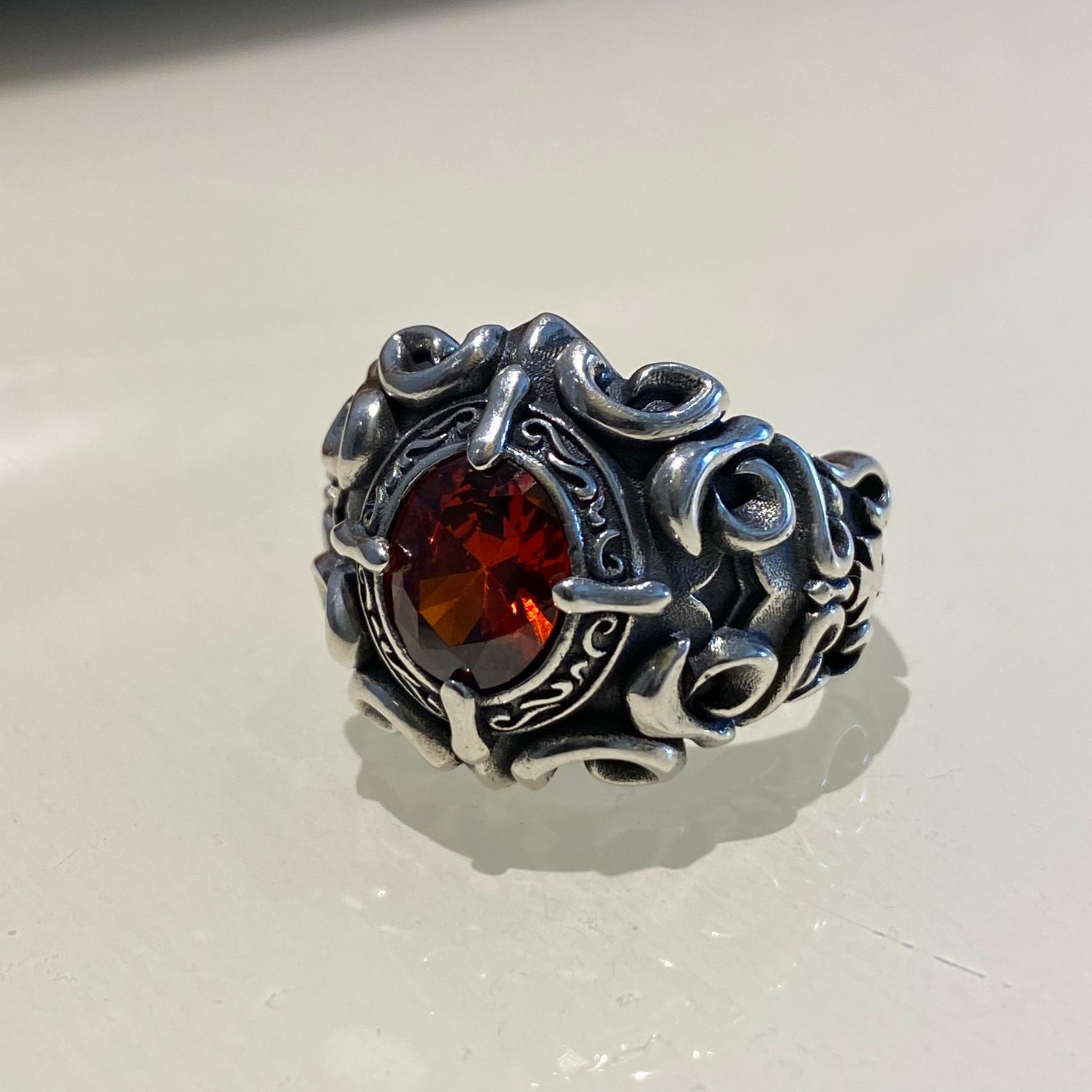 Fashion Men's Sterling Silver Ring Handmade Jewelry Gift Adjustable Ring - Picture 28 of 41