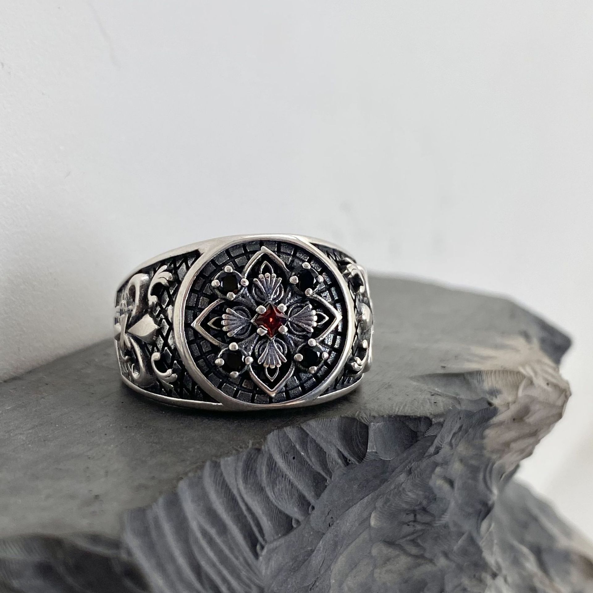 Fashion Men's Sterling Silver Ring Handmade Jewelry Gift Adjustable Ring - Picture 32 of 41