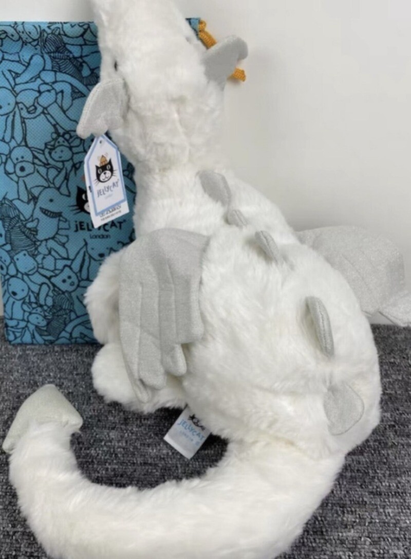 Authentic Jellycat Mythical Animal Series Snow Dragon Plush Toy 50cm Long - Picture 12 of 15