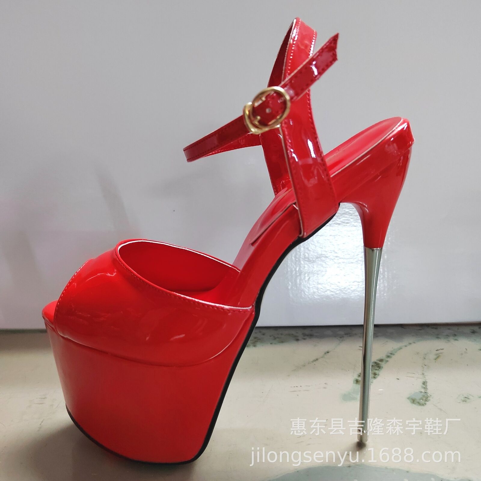 Sandalias de tacón alto de aguja con hebilla al tobillo y plataforma US4-US13 para mujer de 19 cm - Imagen 21 de 24