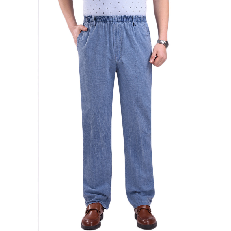 Summer ice silk linen casual pants for middle-aged and elderly thin pants - Picture 17 of 17