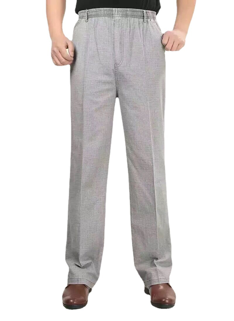 Summer ice silk linen casual pants for middle-aged and elderly thin pants - Picture 14 of 17