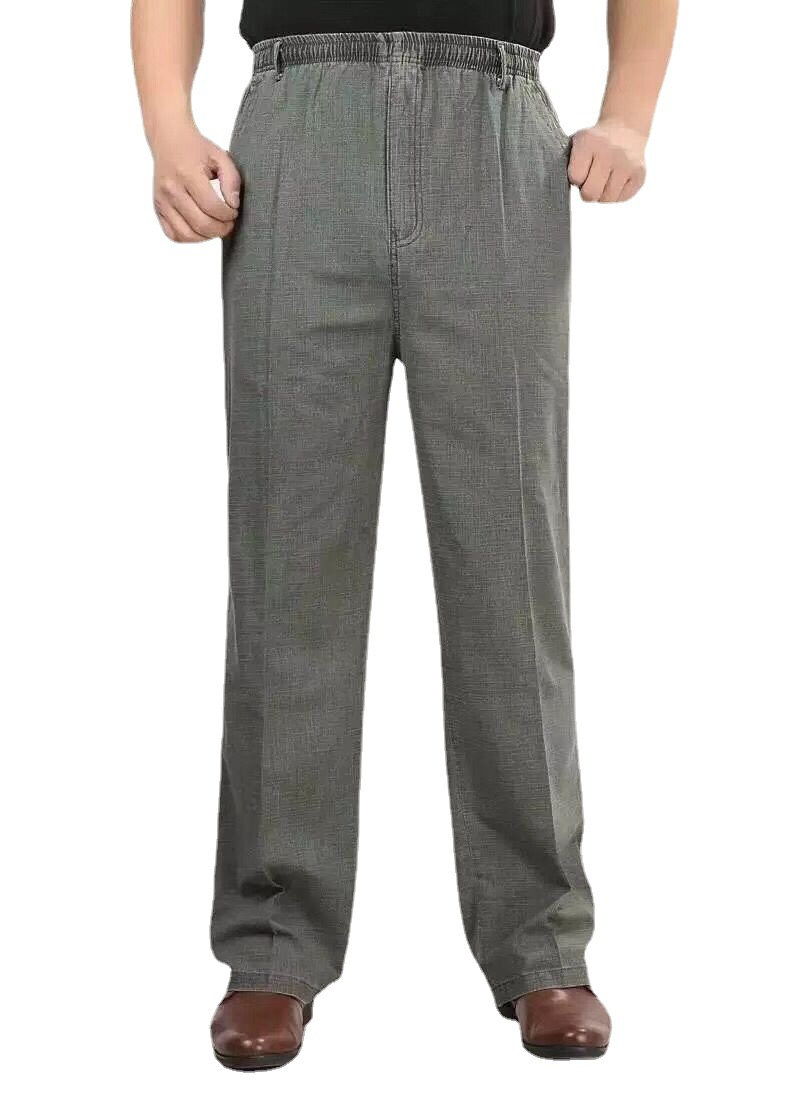 Summer ice silk linen casual pants for middle-aged and elderly thin pants - Picture 16 of 17