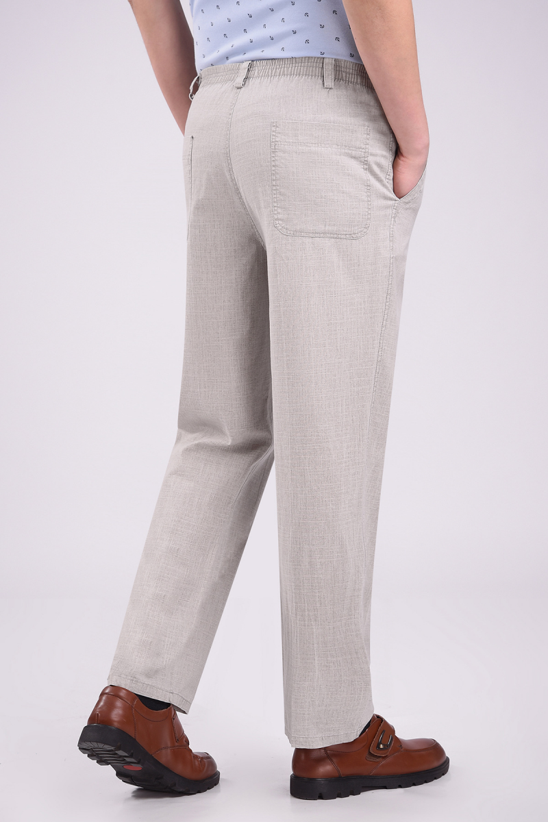 Summer ice silk linen casual pants for middle-aged and elderly thin pants - Picture 15 of 17