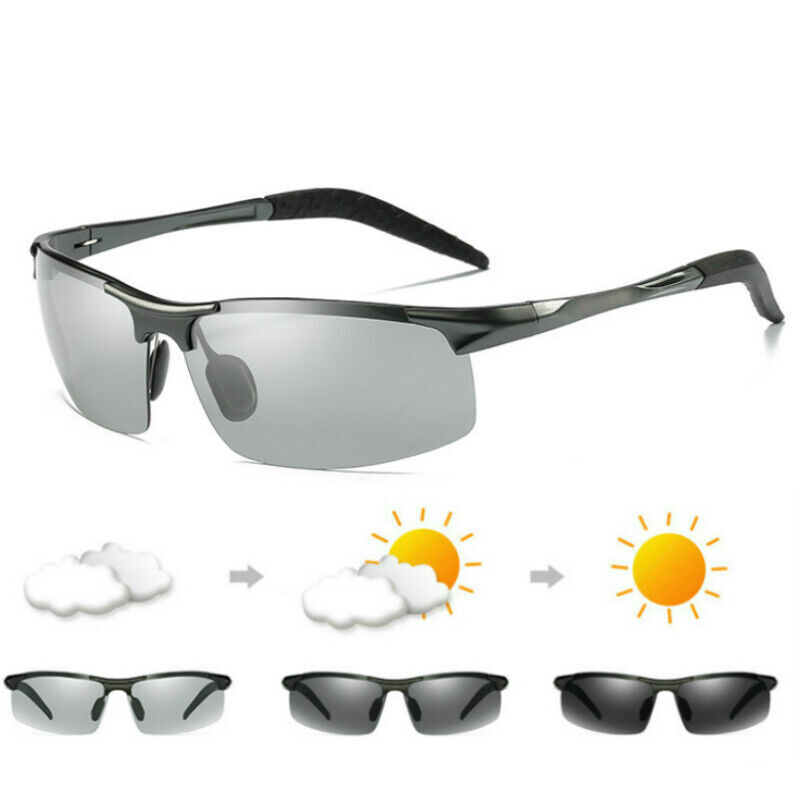 Aluminium Mens Photochromic Polarized Sunglasses UV400 Sport Driving Eyewear - Picture 28 of 29