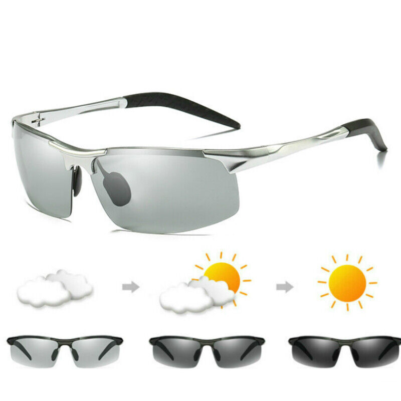 Aluminium Mens Photochromic Polarized Sunglasses UV400 Sport Driving Eyewear - Picture 29 of 29