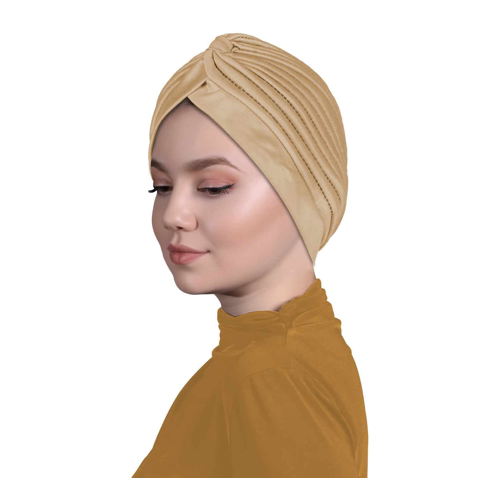 Gorro indio plisado musulmán árabe cáncer quimioterapia pérdida de cabello gorras sombreros islámicos gorra - Imagen 37 de 38