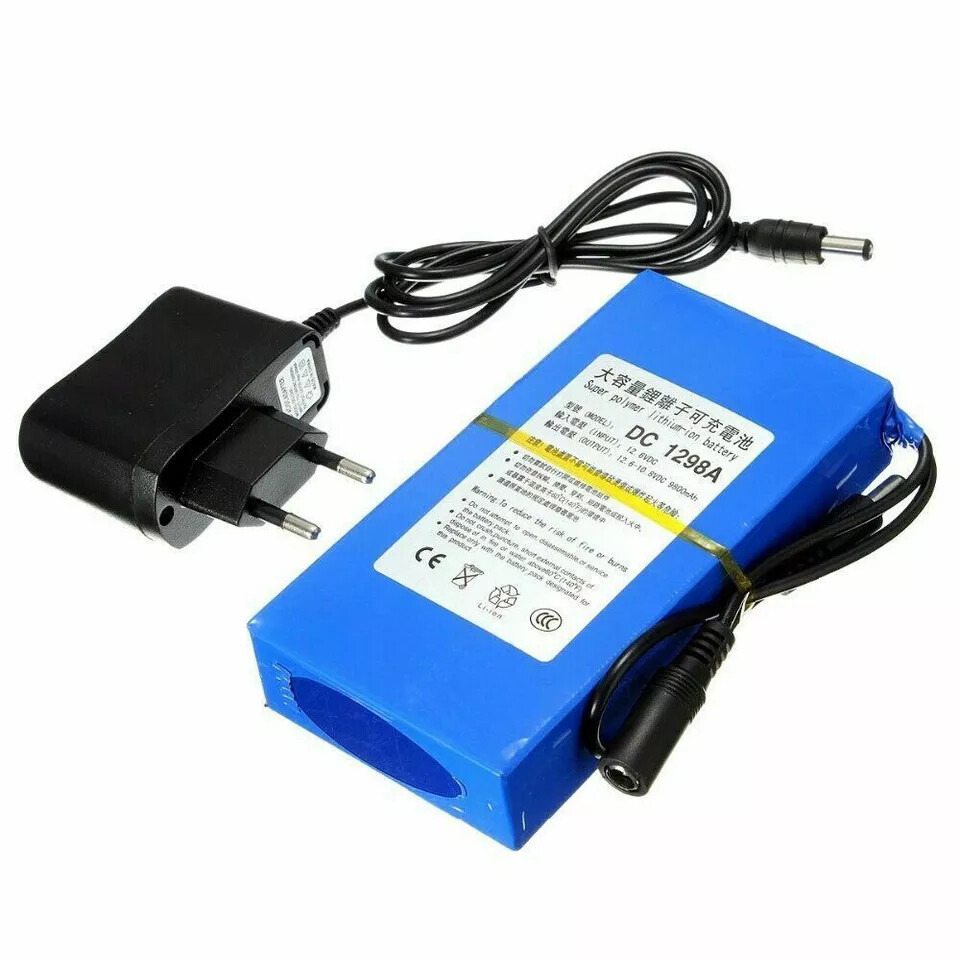 Super Polymer Rechargeable Li-ion Battery Pack DC 12V 9800mah DC1298A W/ Charger - Picture 12 of 12