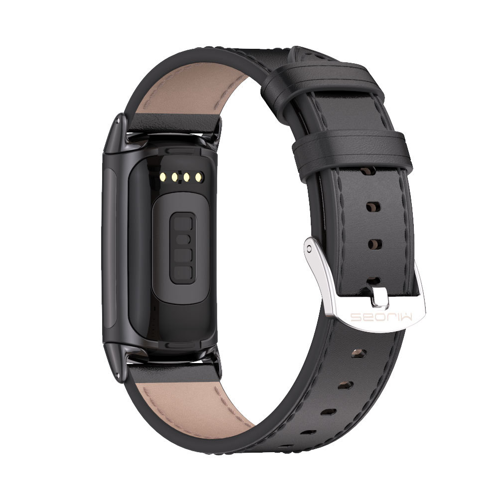 Bracelet Cuir Métal Pour Fitbit Charge 6/5 - Confortable Réglable - Accessoire M - Zdjęcie 16 z 21