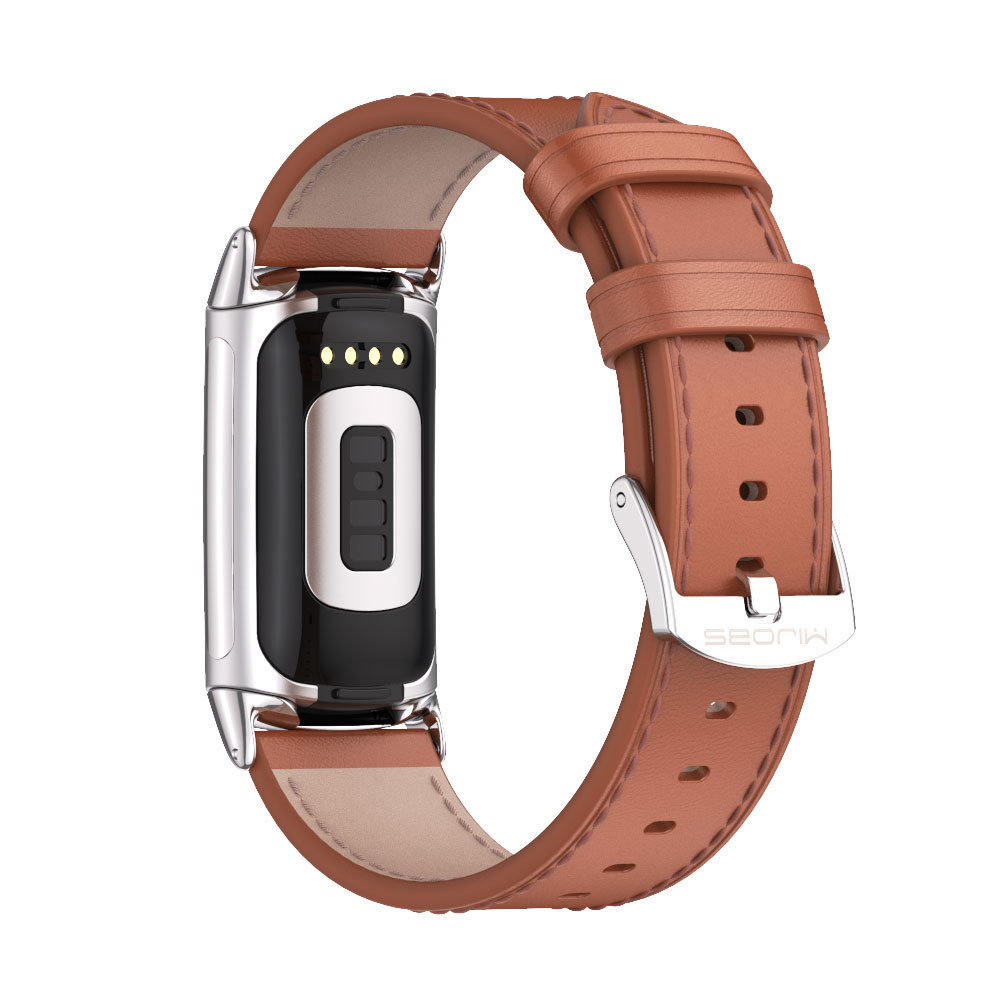 Bracelet Cuir Métal Pour Fitbit Charge 6/5 - Confortable Réglable - Accessoire M - Zdjęcie 19 z 21