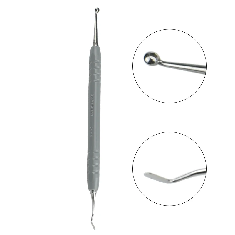 Dental Filling Spatula Trimmer Light Cure Filler Grey Original Handle Foam Pads