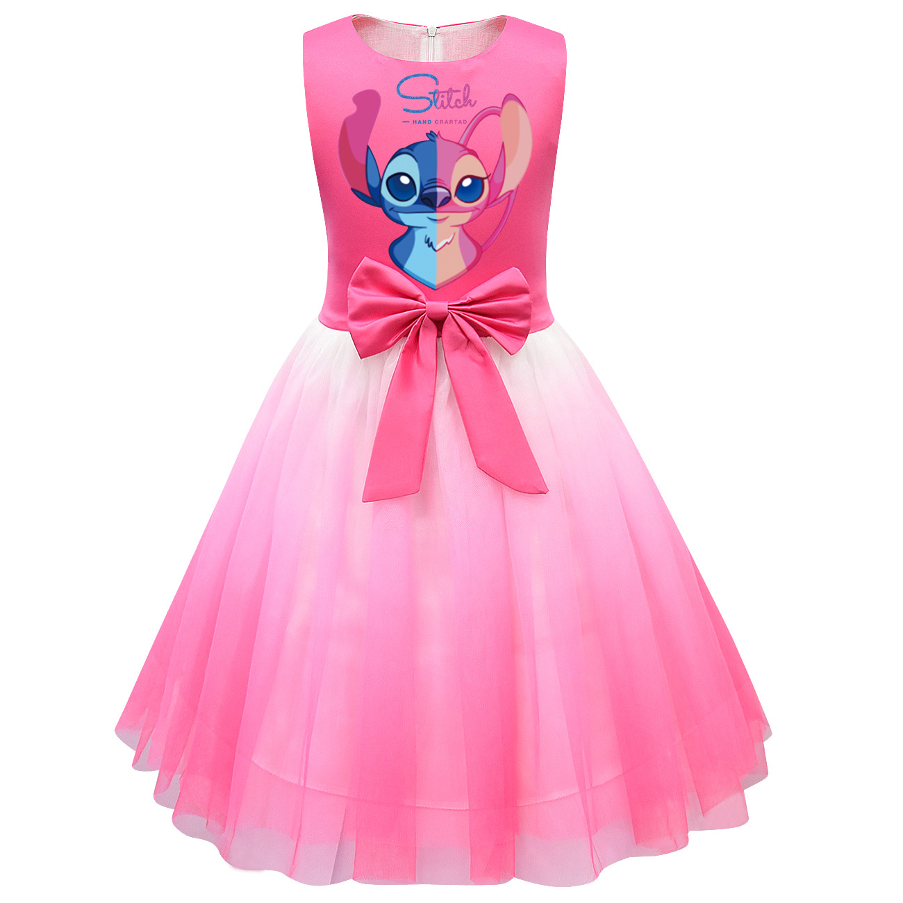 Lilo Stitch Angel Cartoon Kids Girls Princess Dress Xmas Party Tutu Skirt Gift - Picture 21 of 24