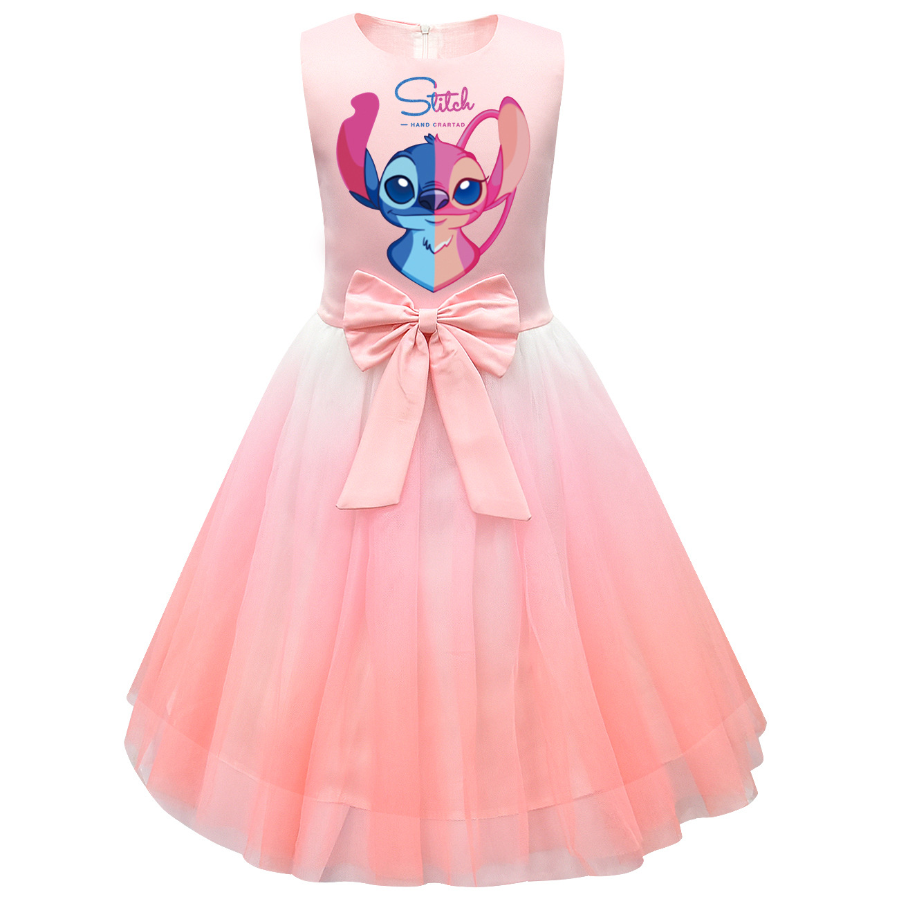 Lilo Stitch Angel Cartoon Kids Girls Princess Dress Xmas Party Tutu Skirt Gift - Picture 24 of 24