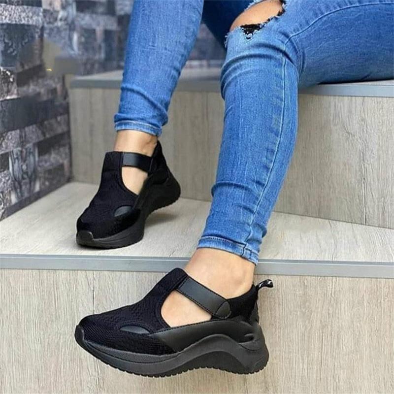 Woman Ladies Sneakers Knit Trainer Slip on Sport Casual Running Walking Shoes... - Picture 9 of 12