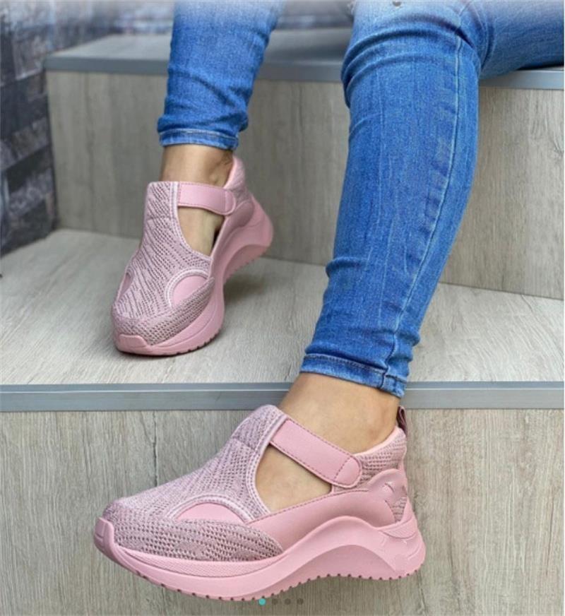Woman Ladies Sneakers Knit Trainer Slip on Sport Casual Running Walking Shoes... - Picture 10 of 12