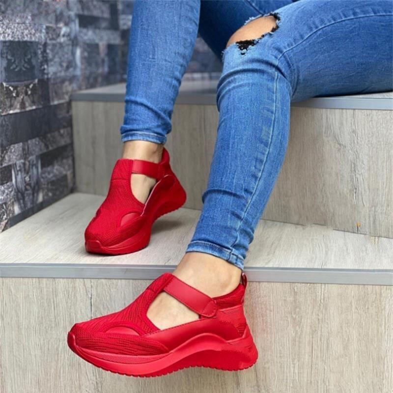 Woman Ladies Sneakers Knit Trainer Slip on Sport Casual Running Walking Shoes... - Picture 11 of 12