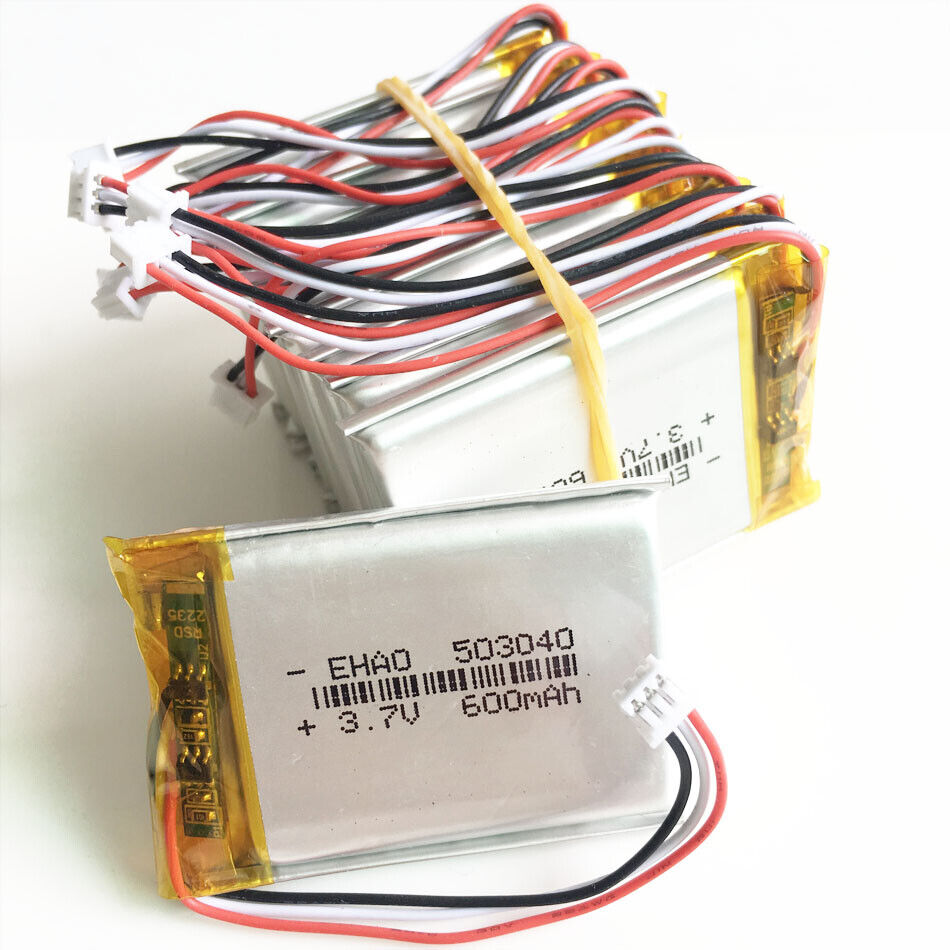 10p 3.7V 600m Lipo Rechargeable Battery 503040 JST 3Pin 1.25mm Plug Power Supply - Picture 14 of 14