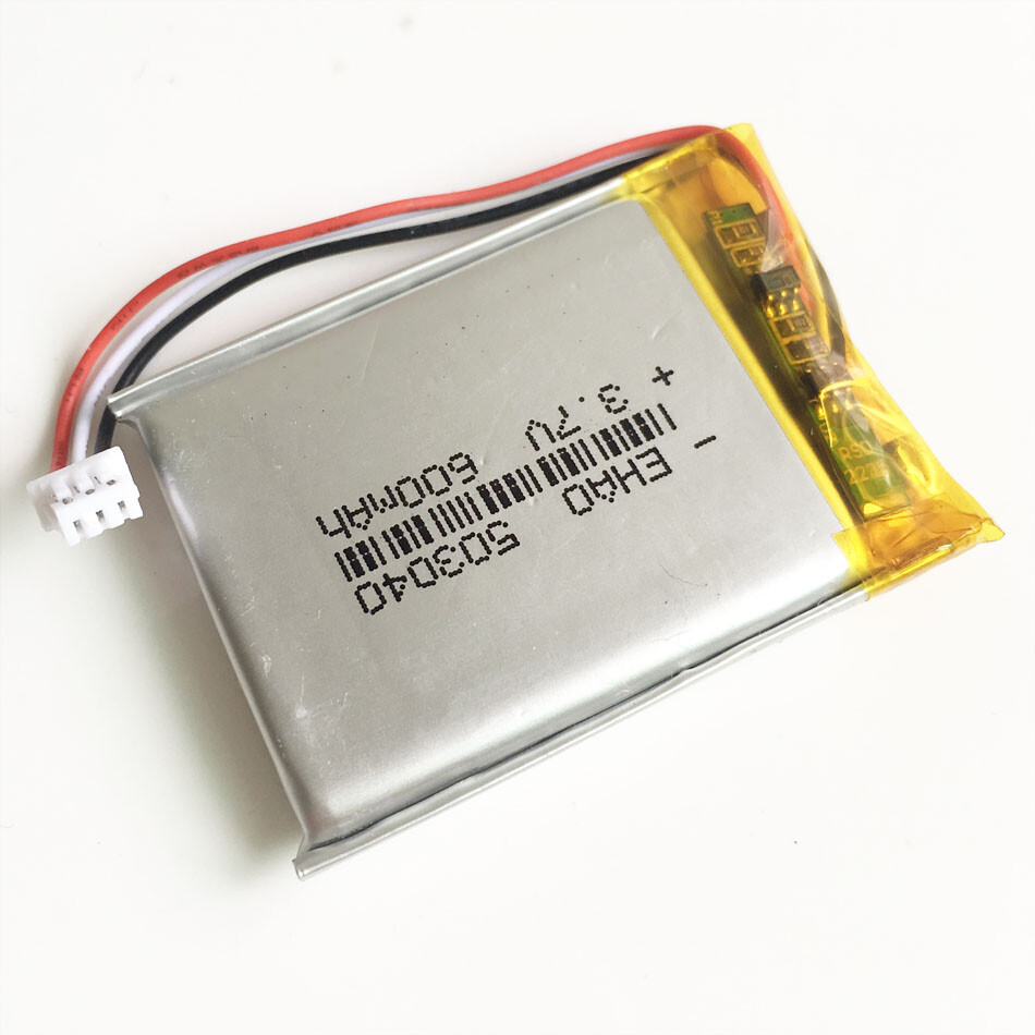 10p 3.7V 600m Lipo Rechargeable Battery 503040 JST 3Pin 1.25mm Plug Power Supply - Picture 11 of 14