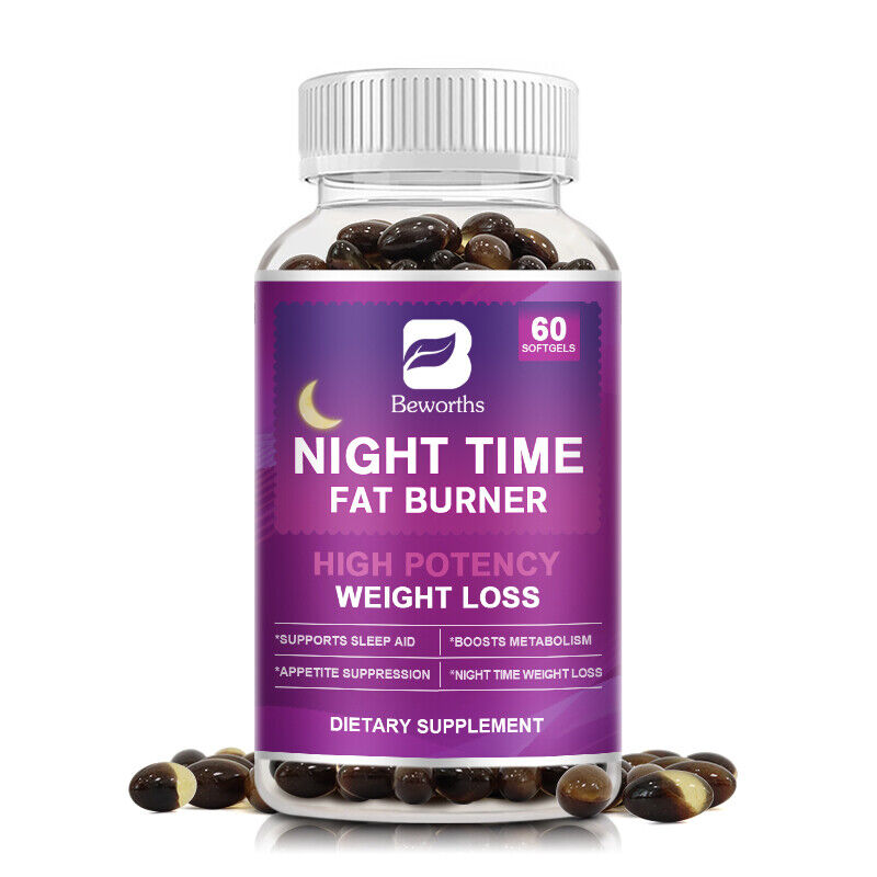 Night Time Fat Burner Supplement Weight Loss Appetite Suppressant Detox 60/180pc