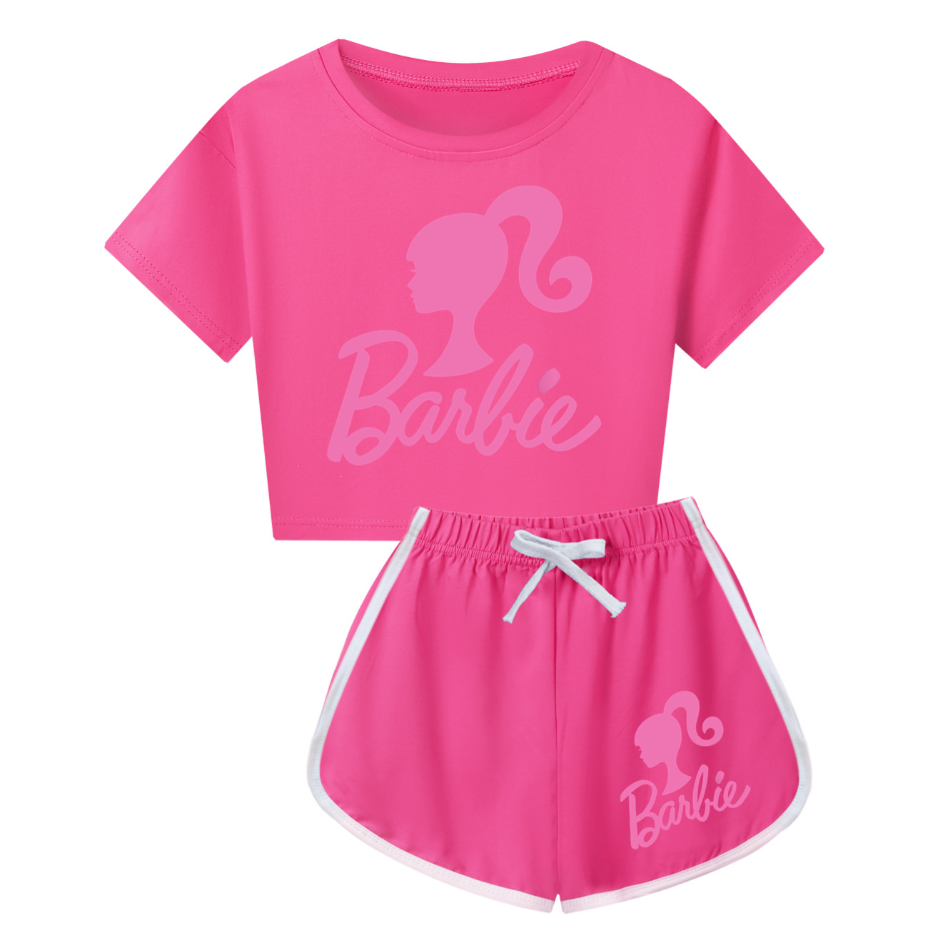 Kids Girls Barbie Short Sleeve T-Shirt Shorts Outfit Set Tracksuit Pyjamas Set