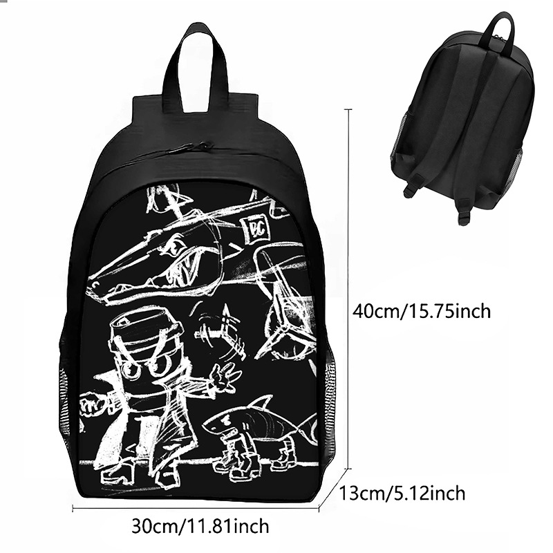 Cosplay Italian Brainrot Tung Tung Sahur Kids Backpack Schoolbag Pencilcase Bags - Picture 9 of 18