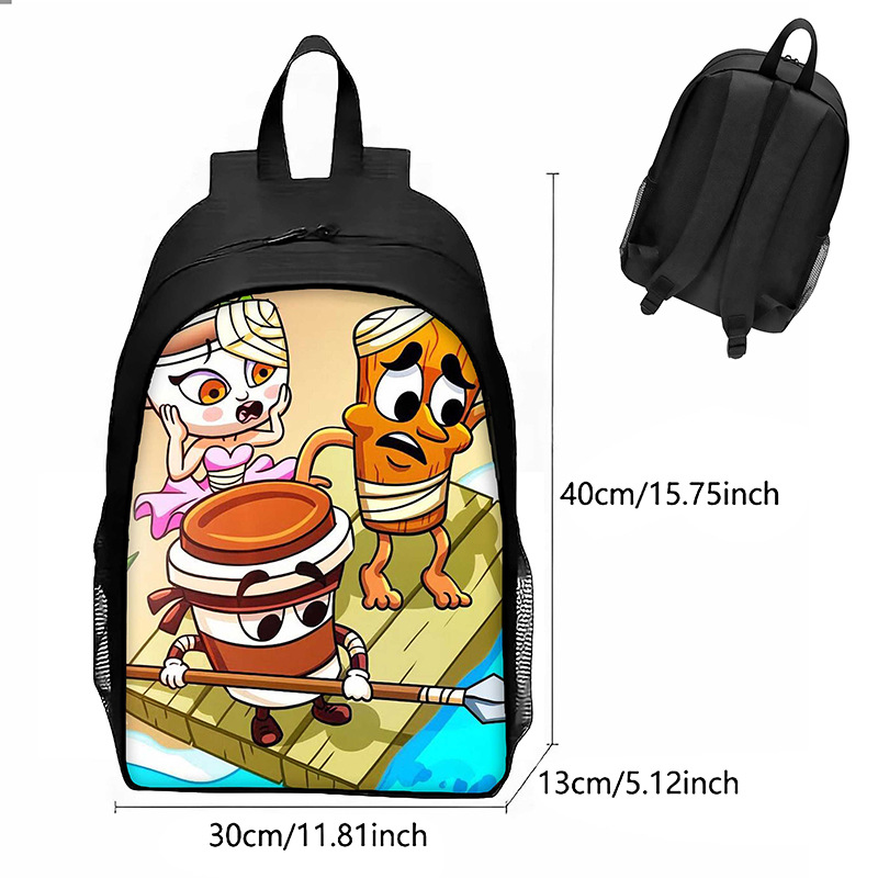 Cosplay Italian Brainrot Tung Tung Sahur Kids Backpack Schoolbag Pencilcase Bags - Picture 10 of 18