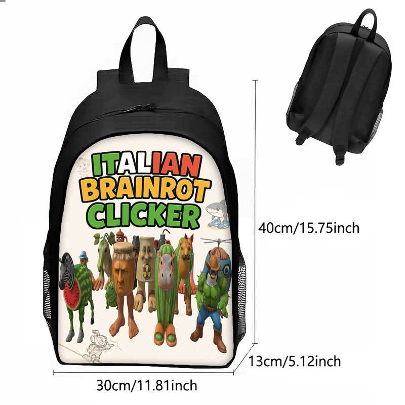 Cosplay Italian Brainrot Tung Tung Sahur Kids Backpack Schoolbag Pencilcase Bags - Picture 11 of 18