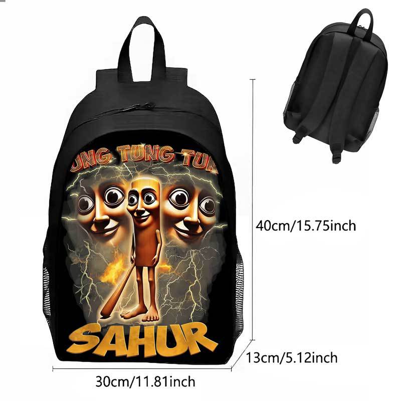 Cosplay Italian Brainrot Tung Tung Sahur Kids Backpack Schoolbag Pencilcase Bags - Picture 12 of 18