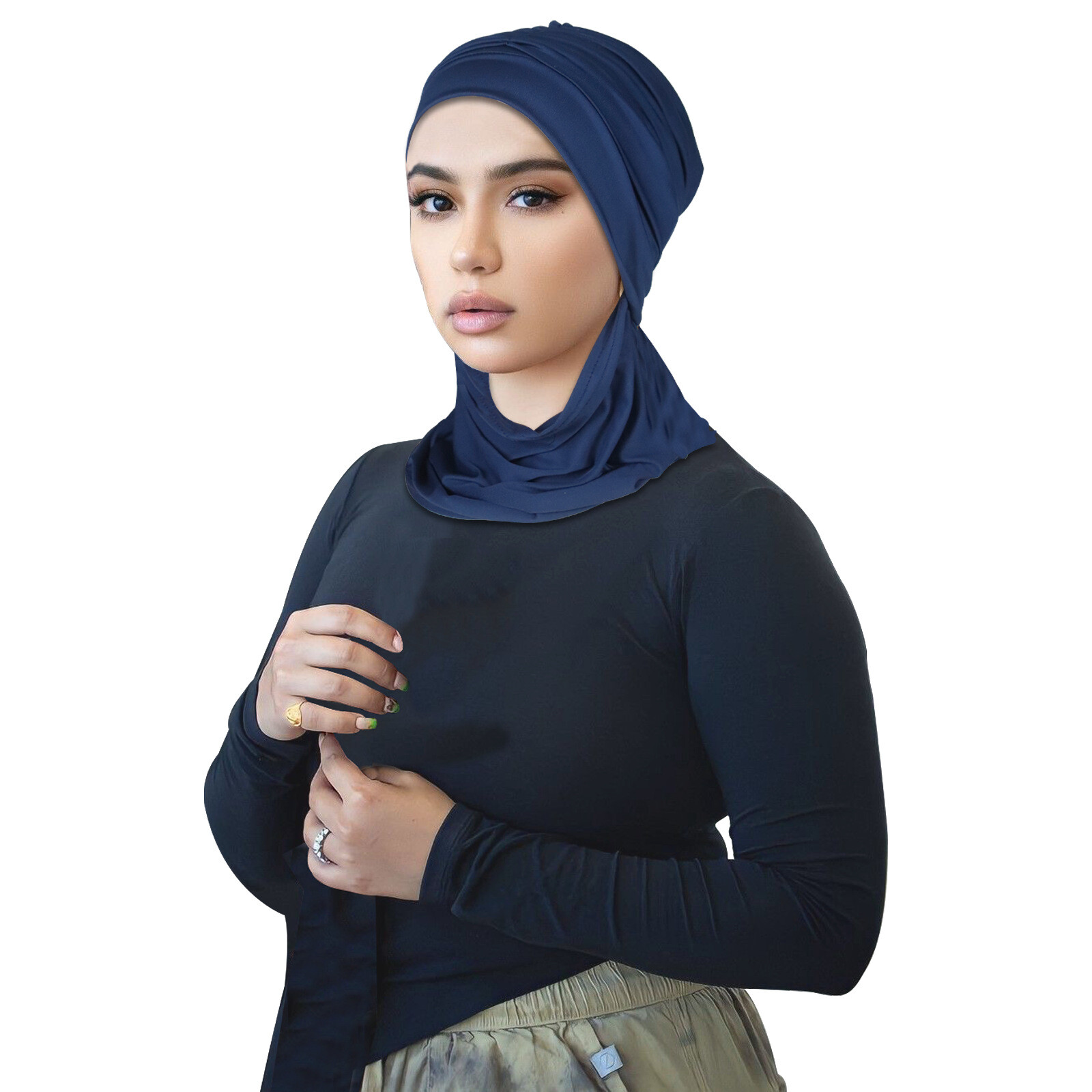 Sombreros de hiyab musulmán para mujer cubierta de cuello completo bufanda gorras turbante islámico pañuelo gorra - Imagen 17 de 24