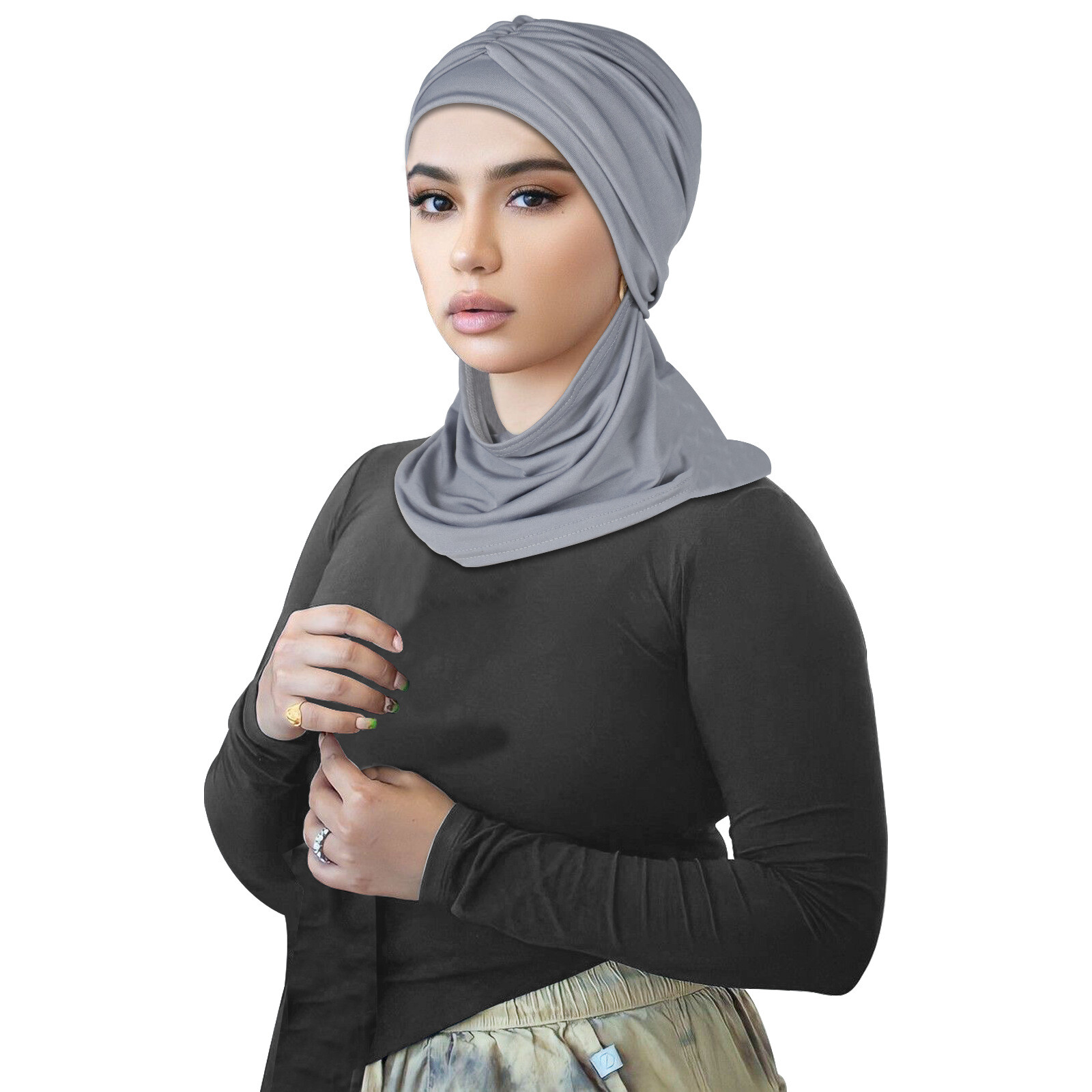 Sombreros de hiyab musulmán para mujer cubierta de cuello completo bufanda gorras turbante islámico pañuelo gorra - Imagen 19 de 24
